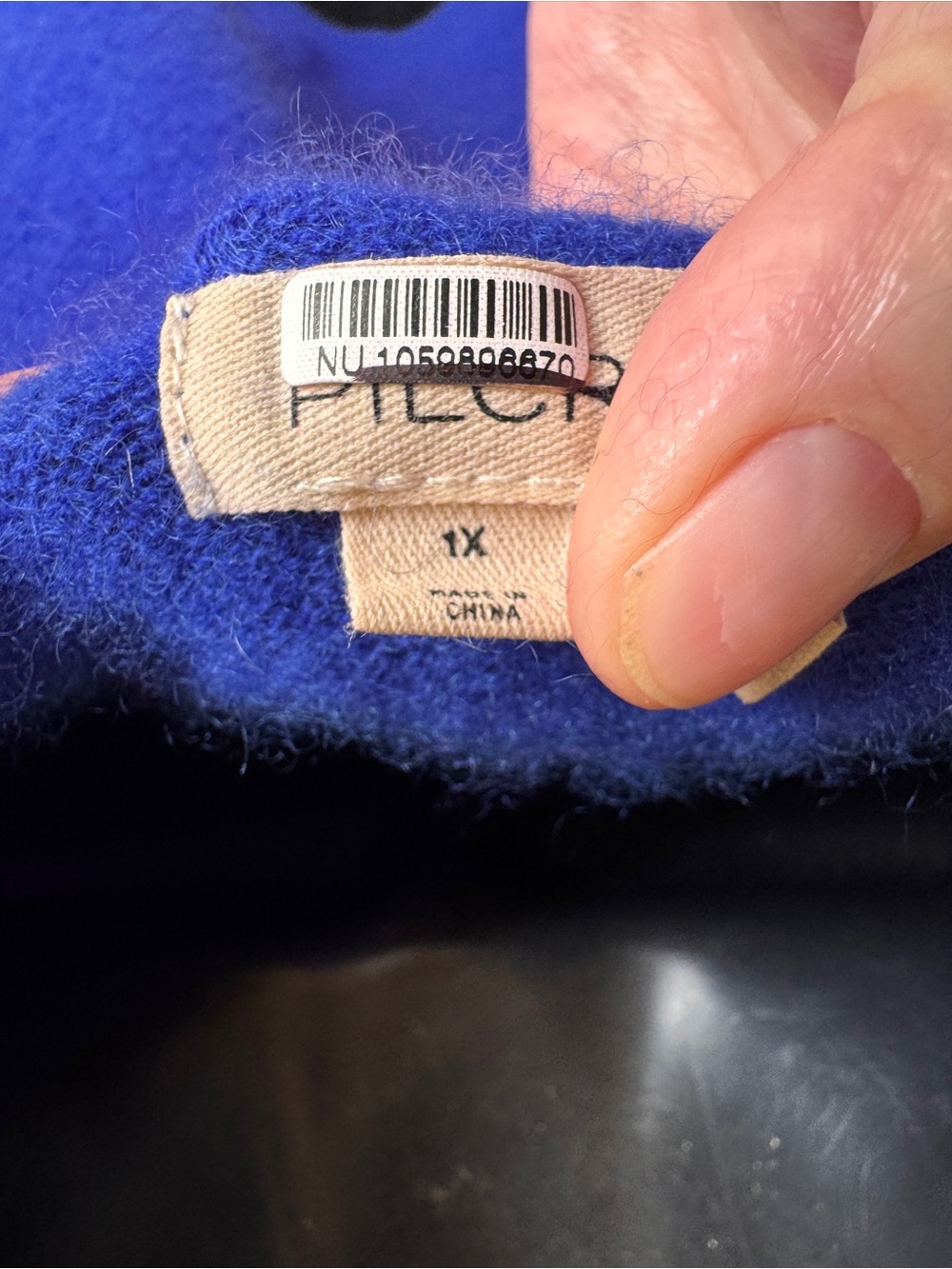 Pilcro Anthropologie Alani Cashmere Cropped Sweater Cobalt Blue Size 1X - Picture 7 of 13